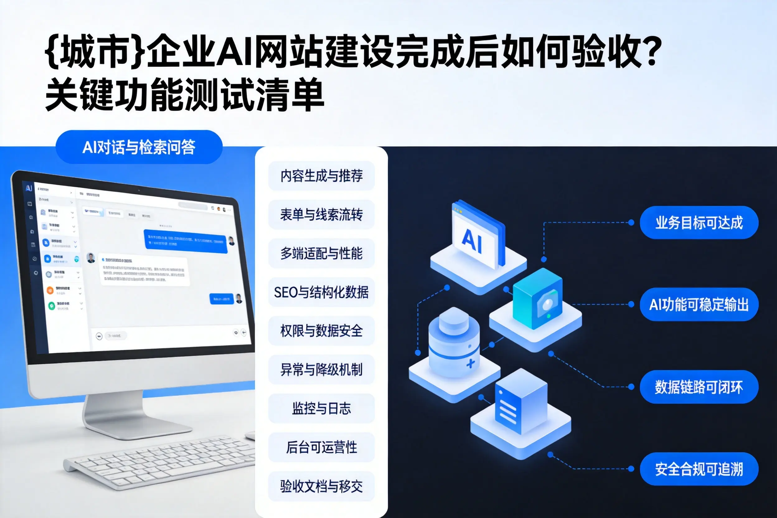 成都企业AI网站建设完成后如何验收？关键功能测试清单