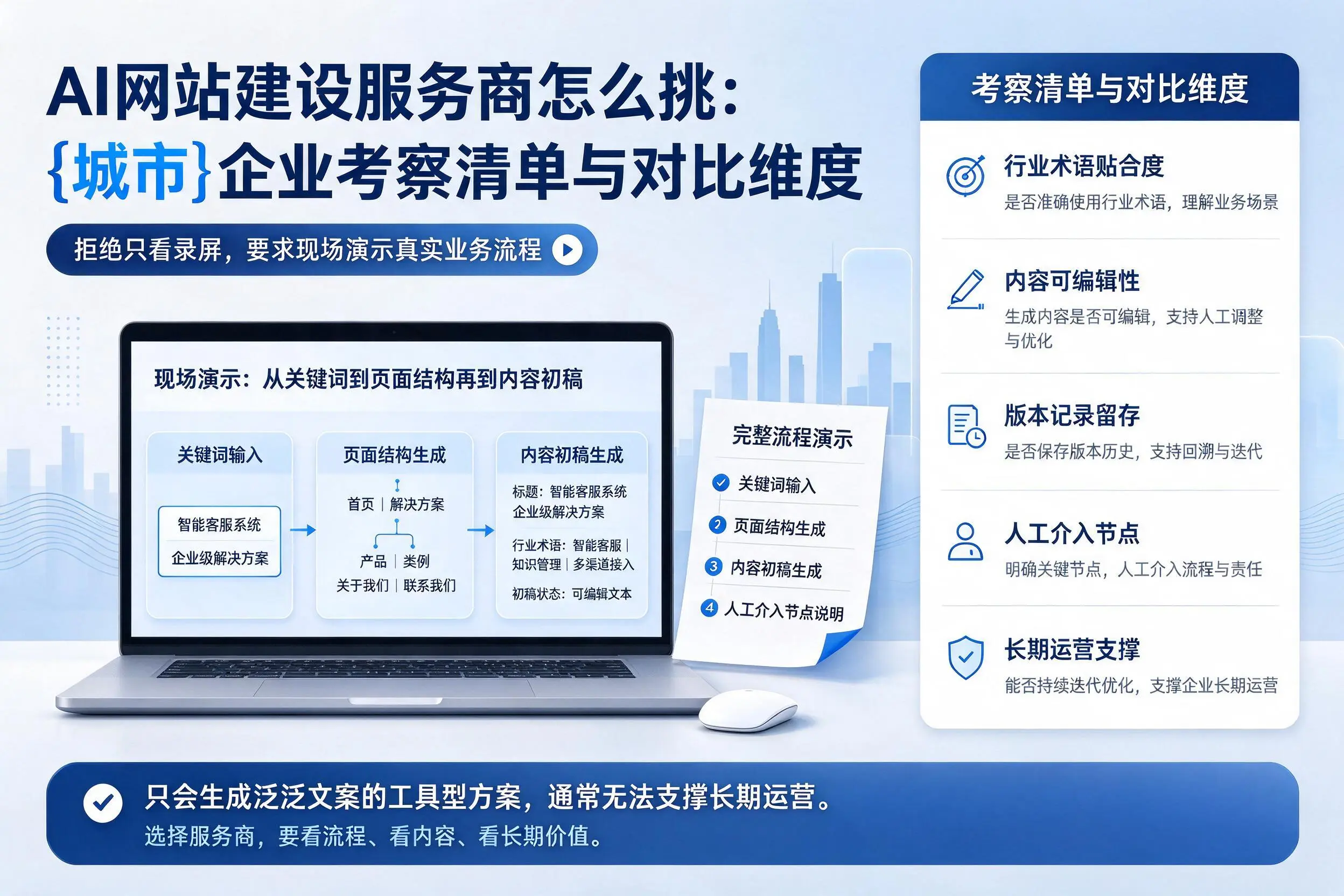 AI网站建设服务商怎么挑:成都企业考察清单与对比维度